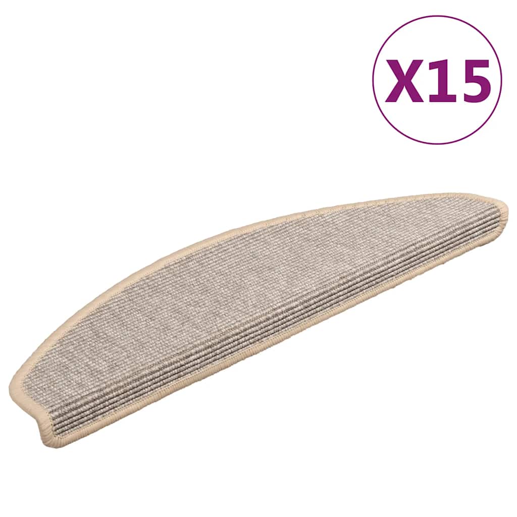 Prostirke za stepenice 15 kom 65x21x4 cm srebrne poluokrugle velike