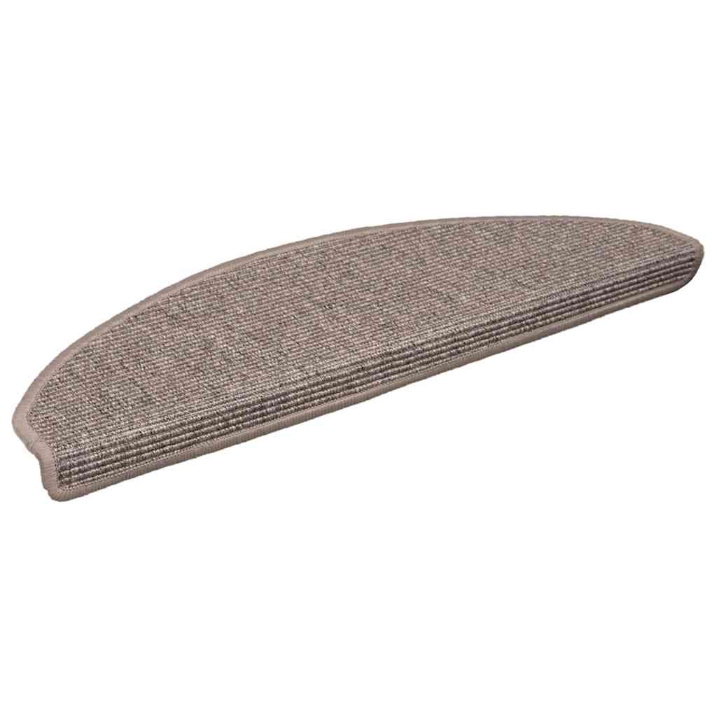 Prostirke za stepenice 15 kom 65x21x4 cm tamno bež poluokrugle velike