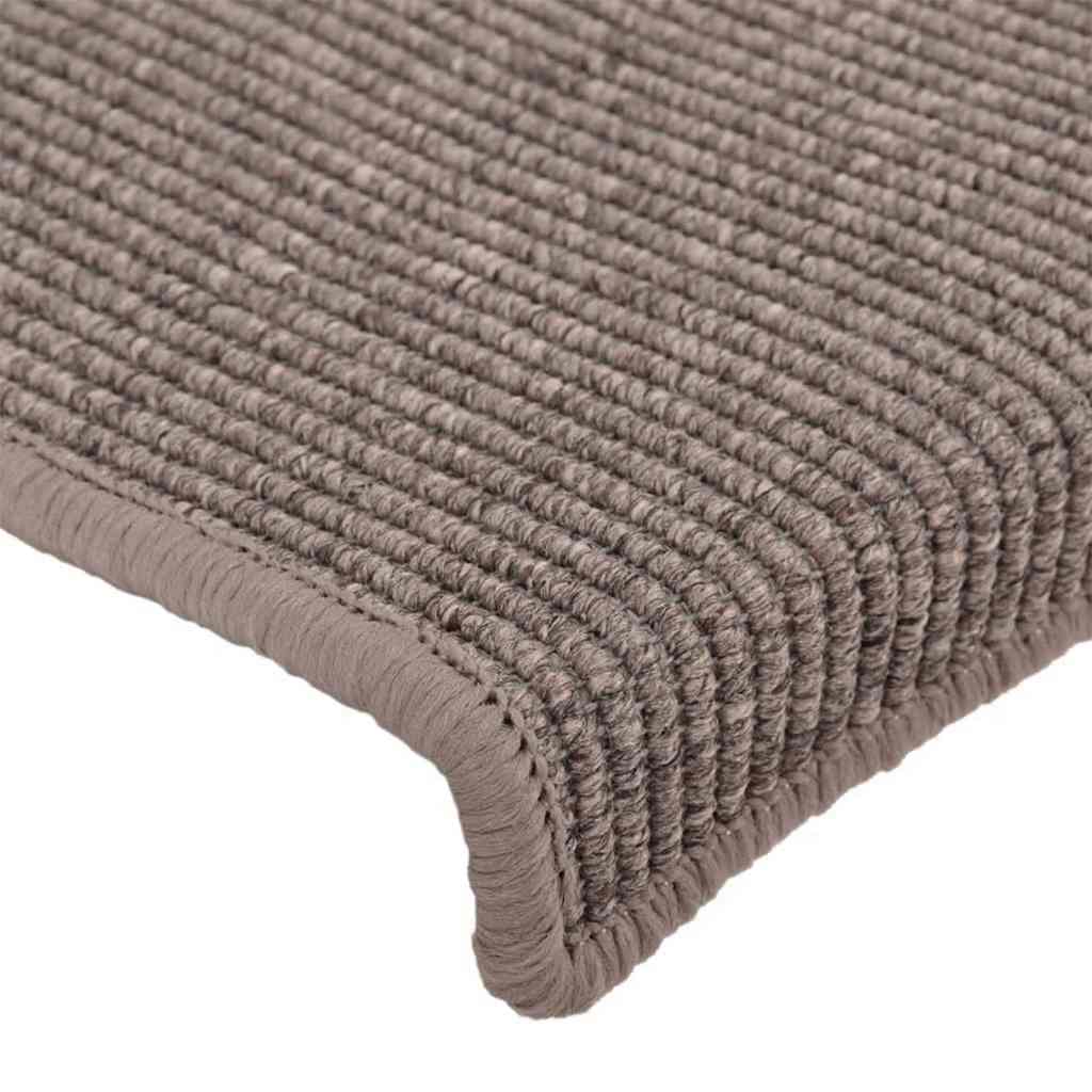 Prostirke za stepenice 15 kom 65x21x4 cm tamno bež pravokutni rub