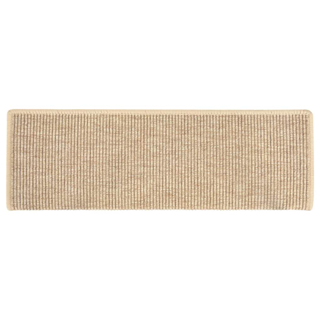 Prostirke za stepenice 15 kom 65x21x4 cm svijetlo bež pravokutni rub
