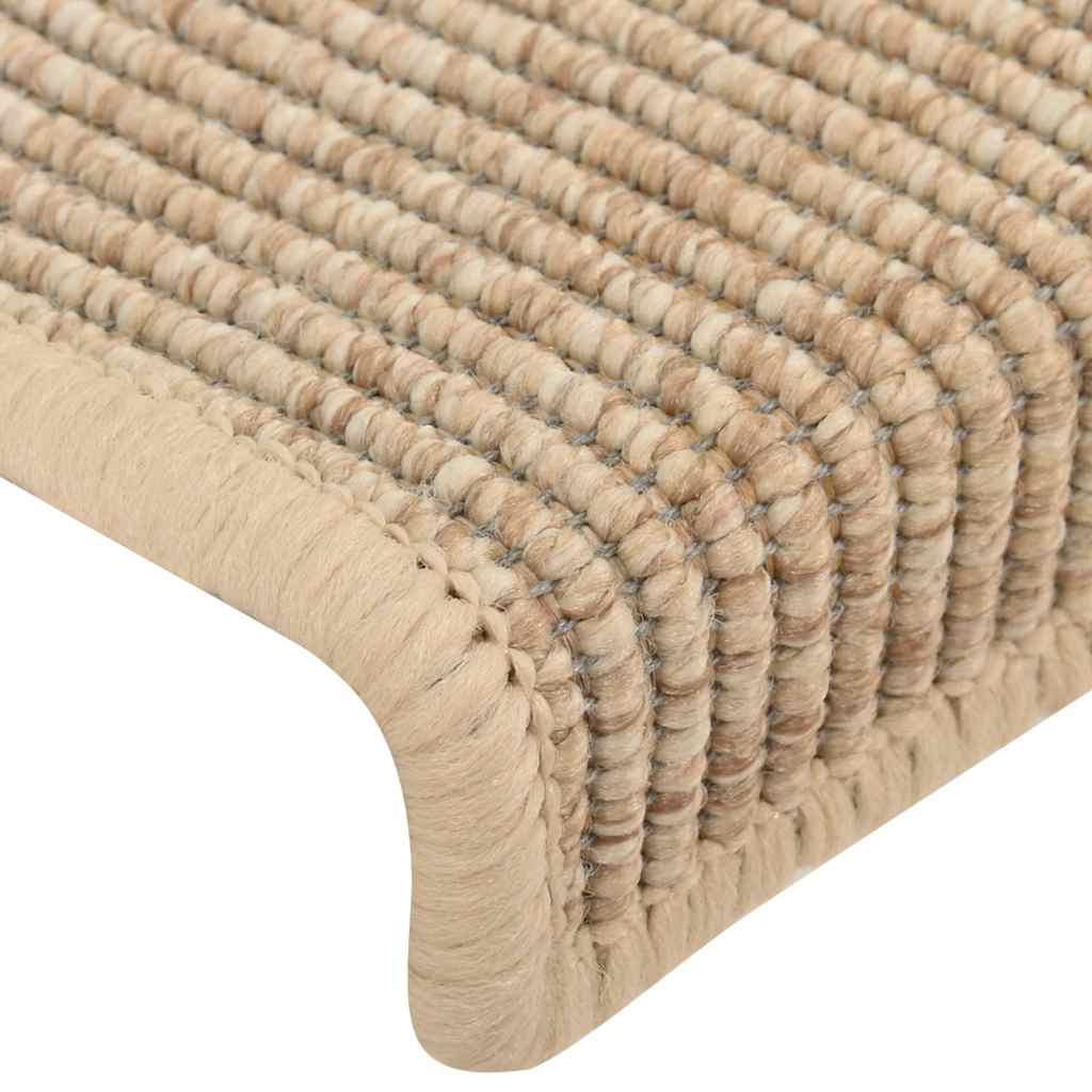 Prostirke za stepenice 15 kom 65x21x4 cm svijetlo bež pravokutni rub