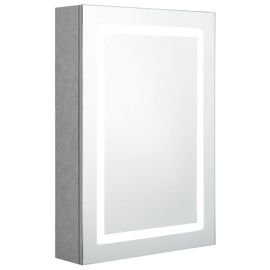 LED kupaonski ormarić s ogledalom boja betona 50 x 14 x 60 cm