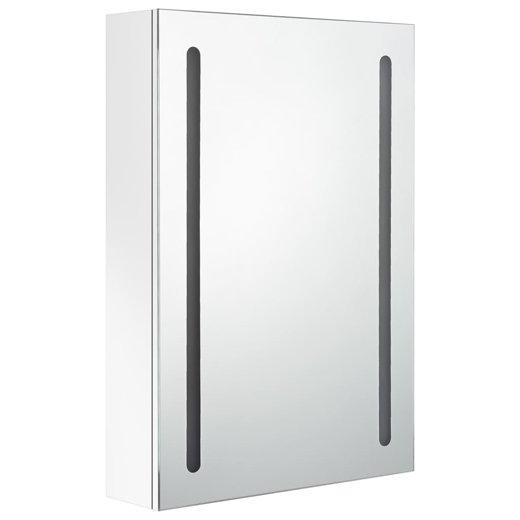 LED kupaonski ormarić s ogledalom sjajni bijeli 50 x 13 x 70 cm