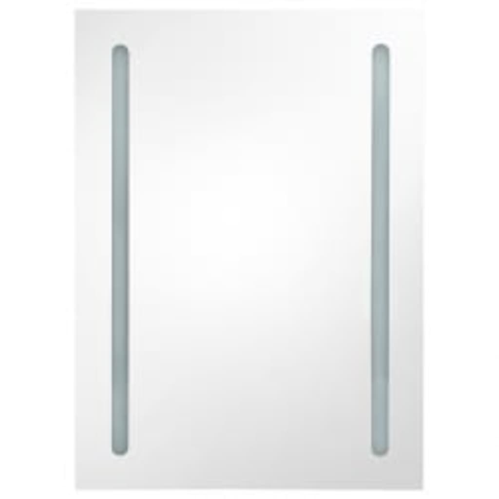 LED kupaonski ormarić s ogledalom sjajni bijeli 50 x 13 x 70 cm