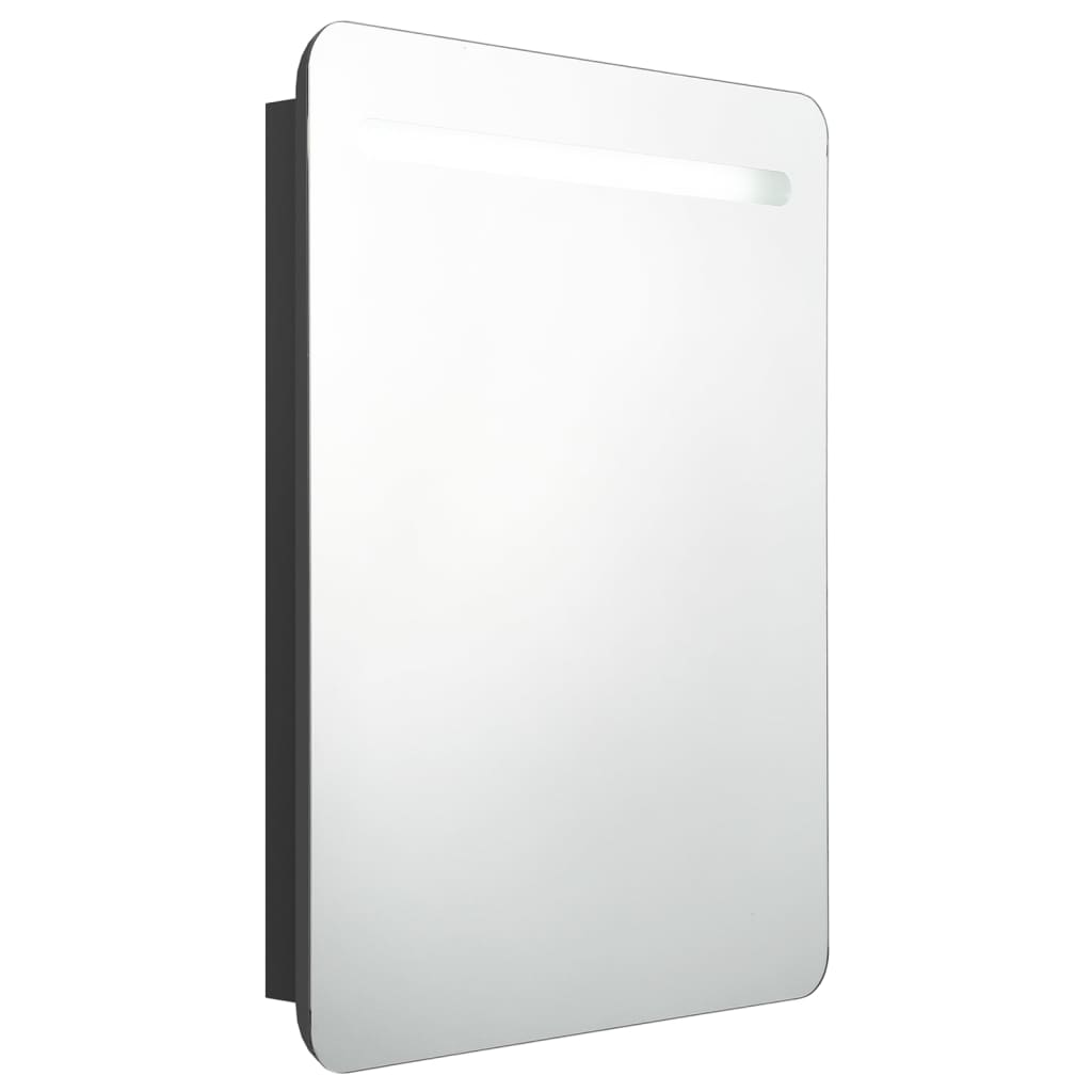 LED kupaonski ormarić s ogledalom crni 60 x 11 x 80 cm