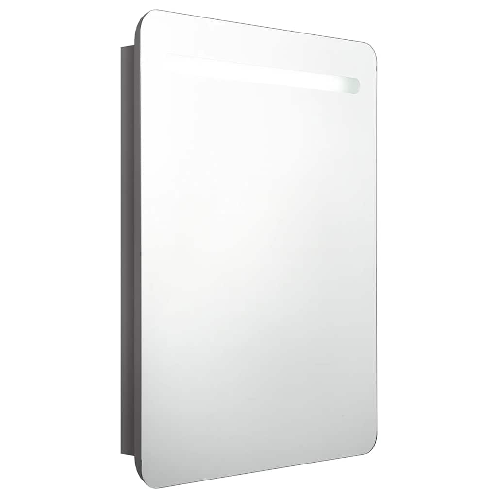 LED kupaonski ormarić s ogledalom sjajni sivi 60 x 11 x 80 cm