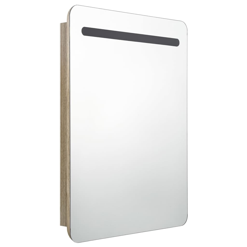 LED kupaonski ormarić s ogledalom boja hrasta 60 x 11 x 80 cm