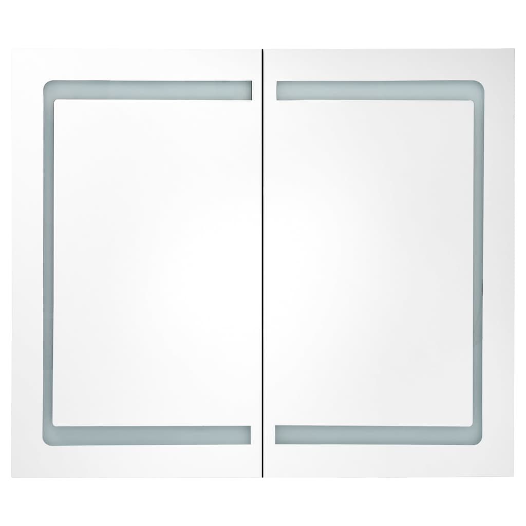 LED kupaonski ormarić s ogledalom sjajni bijeli 80 x 12 x 68 cm