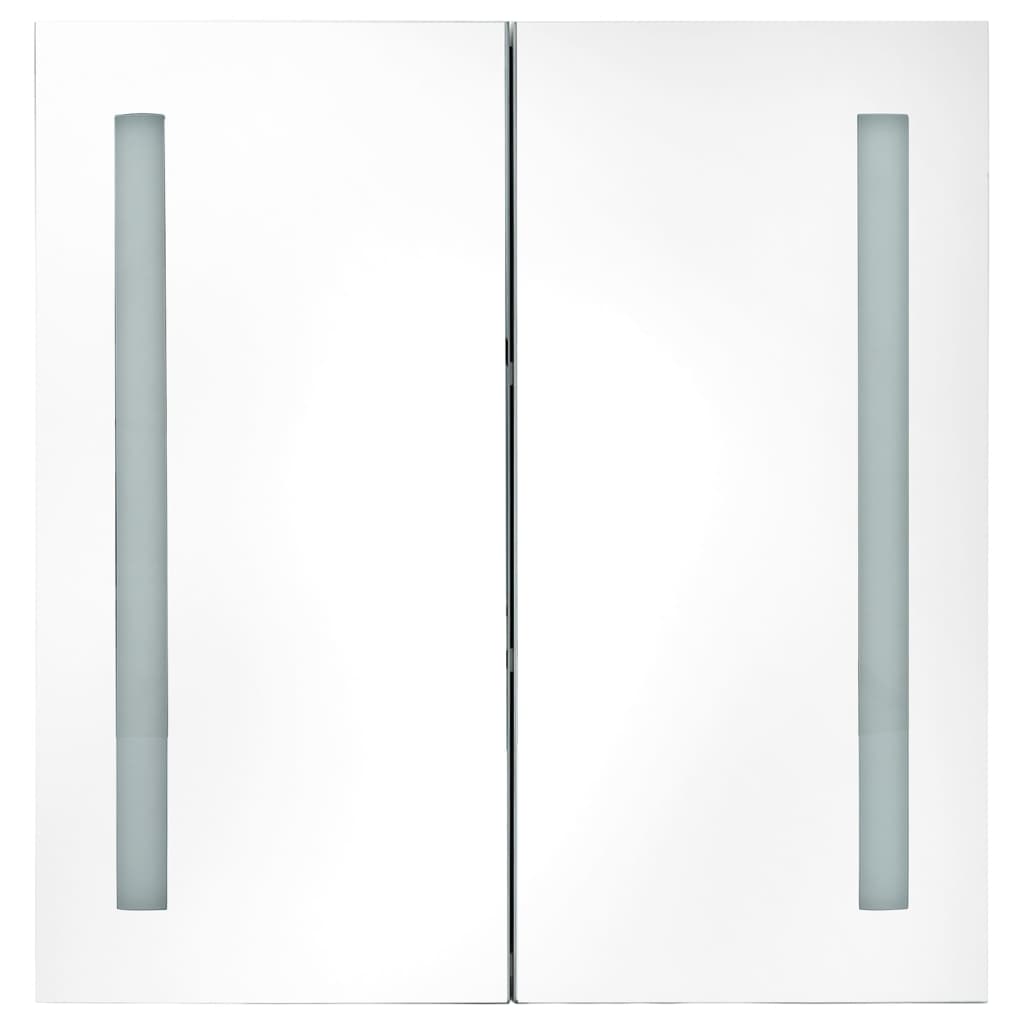 LED kupaonski ormarić s ogledalom sjajni bijeli 62 x 14 x 60 cm