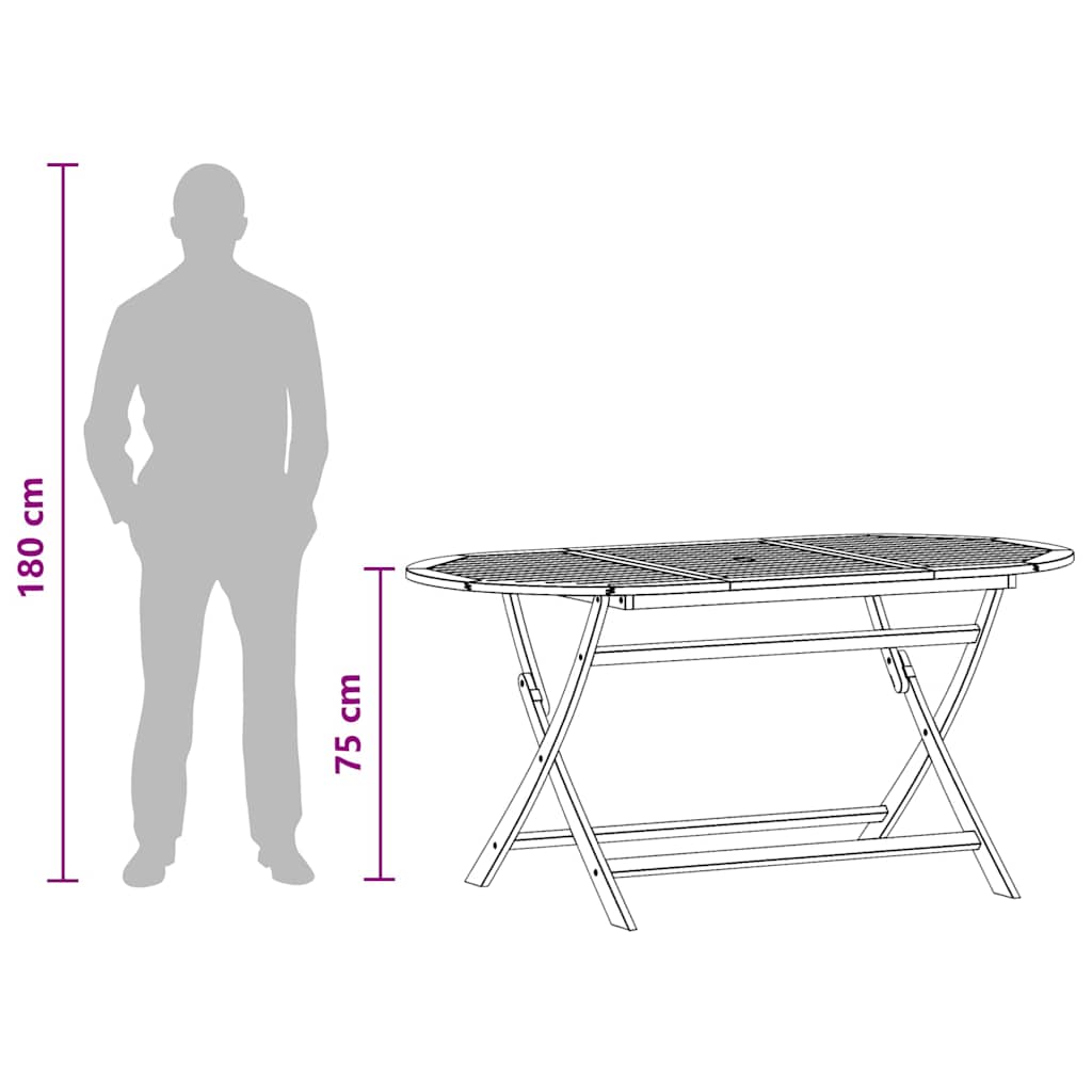 Sklopivi vrtni stol 160 x 85 x 75 cm masivno drvo eukaliptusa