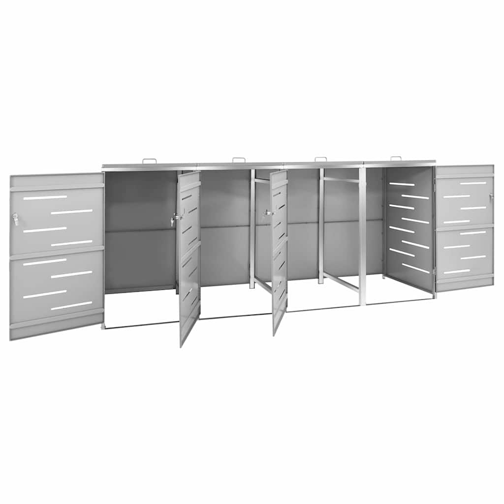 Spremište za četiri kante za smeće 276,5x77,5x112,5 cm čelično