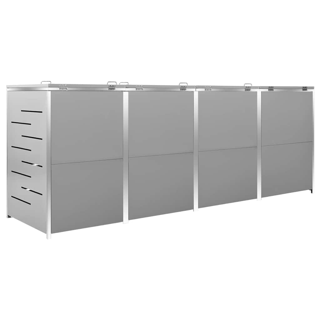 Spremište za četiri kante za smeće 276,5x77,5x112,5 cm čelično