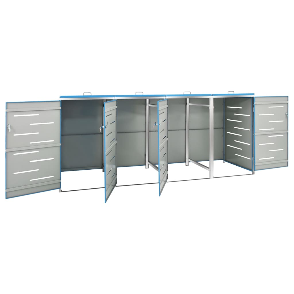 Spremište za četiri kante za smeće 276,5x77,5x112,5 cm čelično