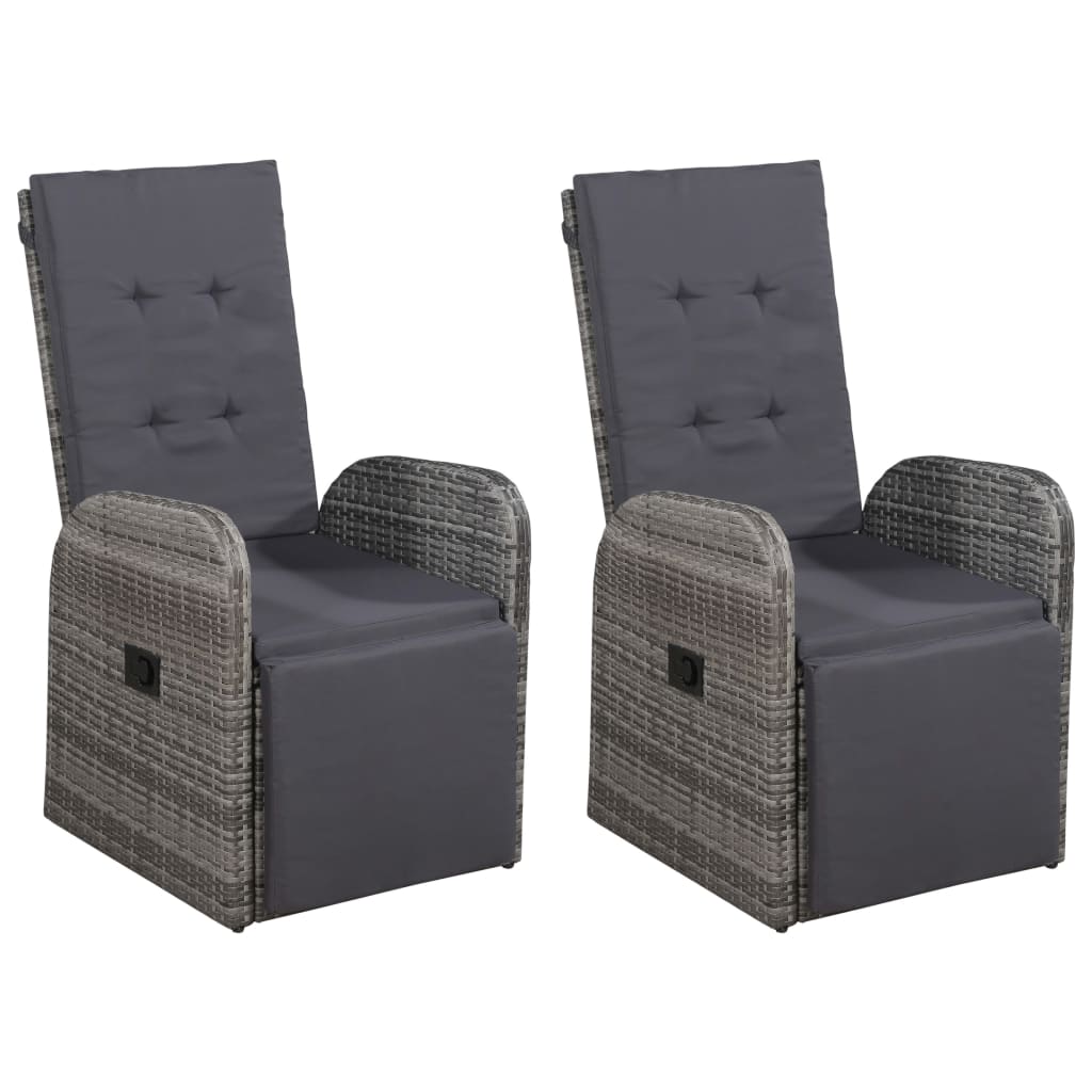 3-dijelni vrtni blagovaonski set sivi