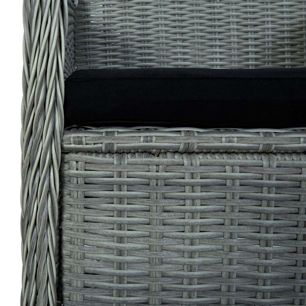 3-dijelni vrtni blagovaonski set svjetlosivi