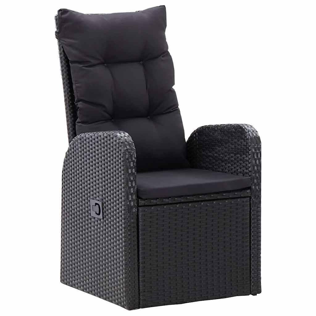 7-dijelni vrtni blagovaonski set crni