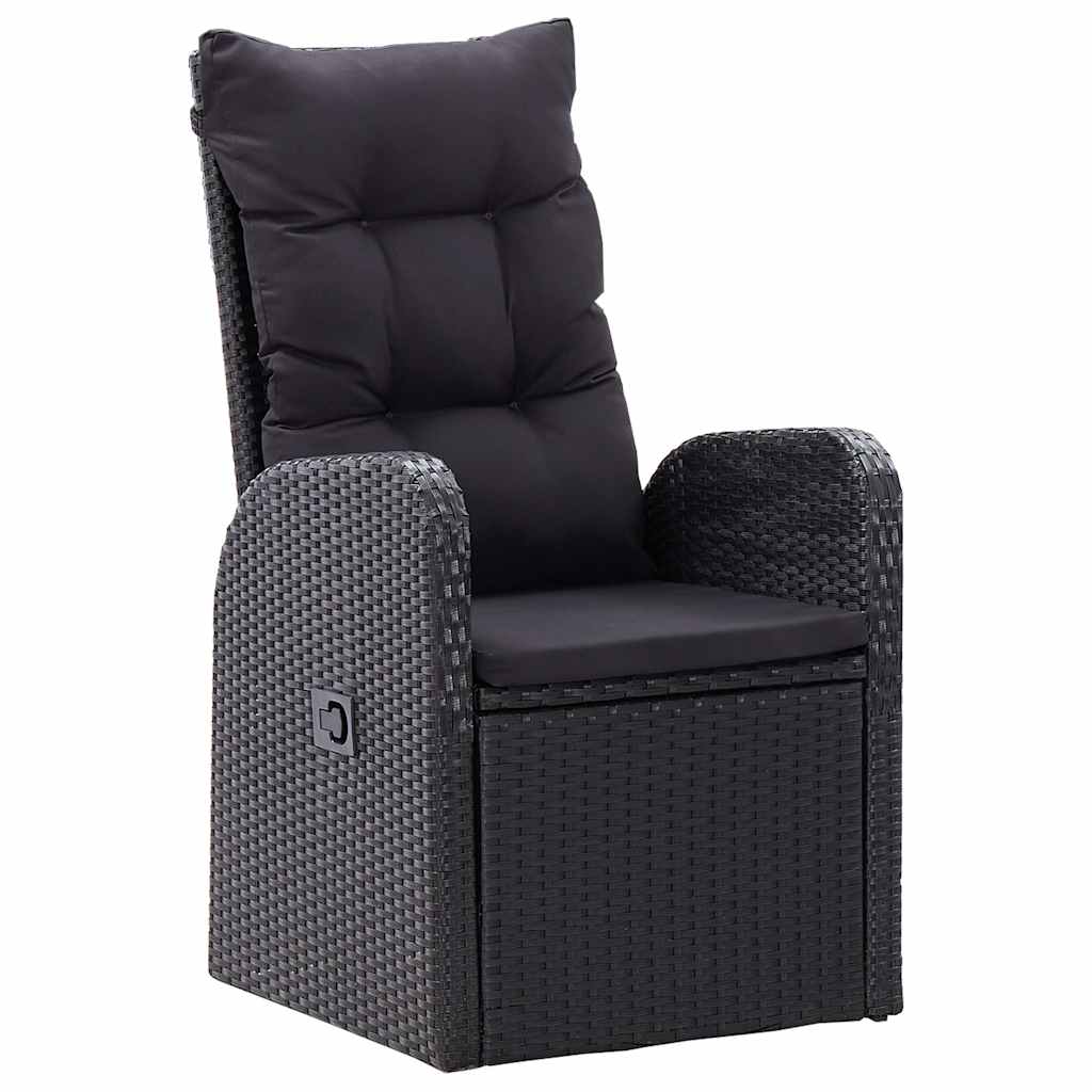 7-dijelni vrtni blagovaonski set crni