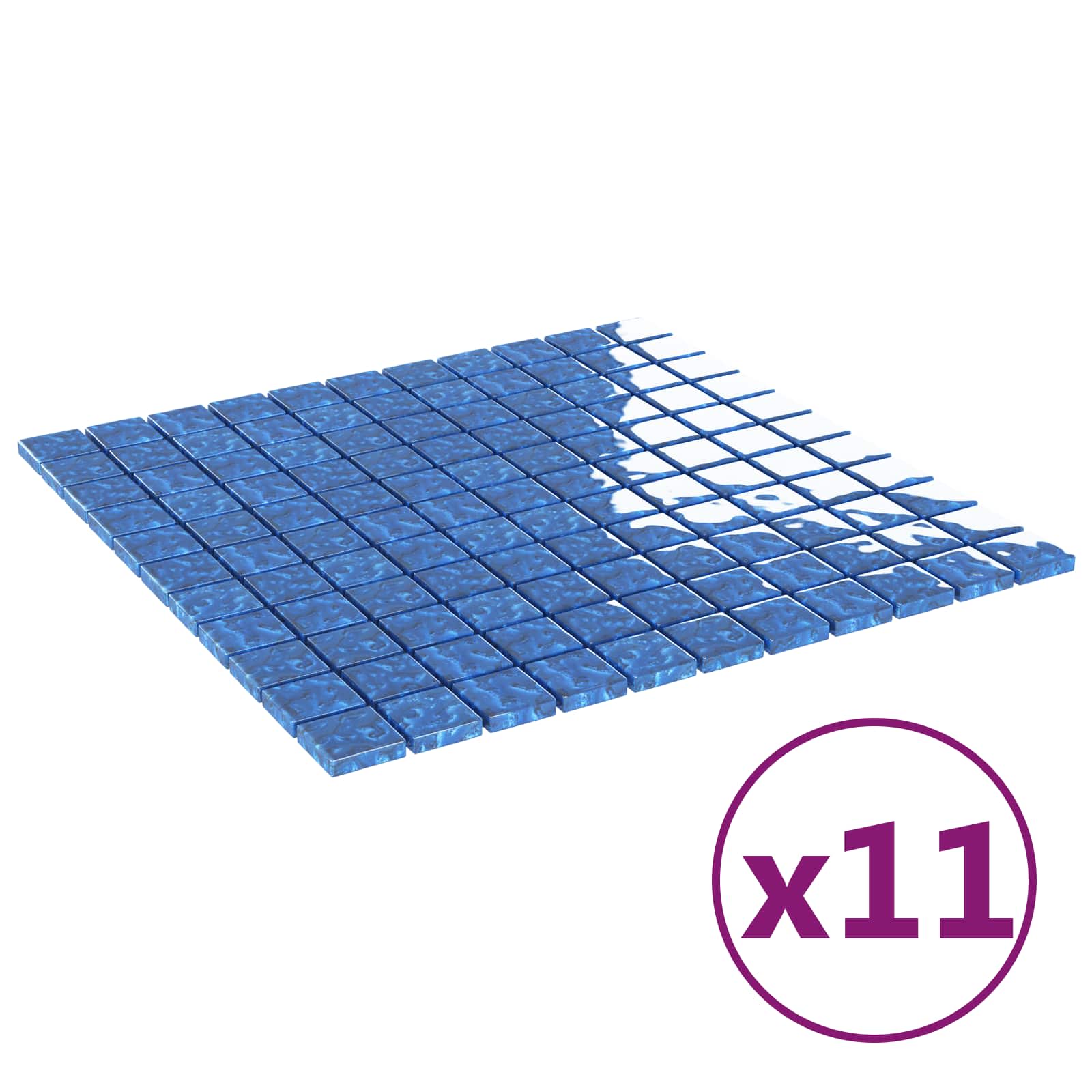 Mosaic keramika 11 pcs Plava 50 x 50 cm Stakl