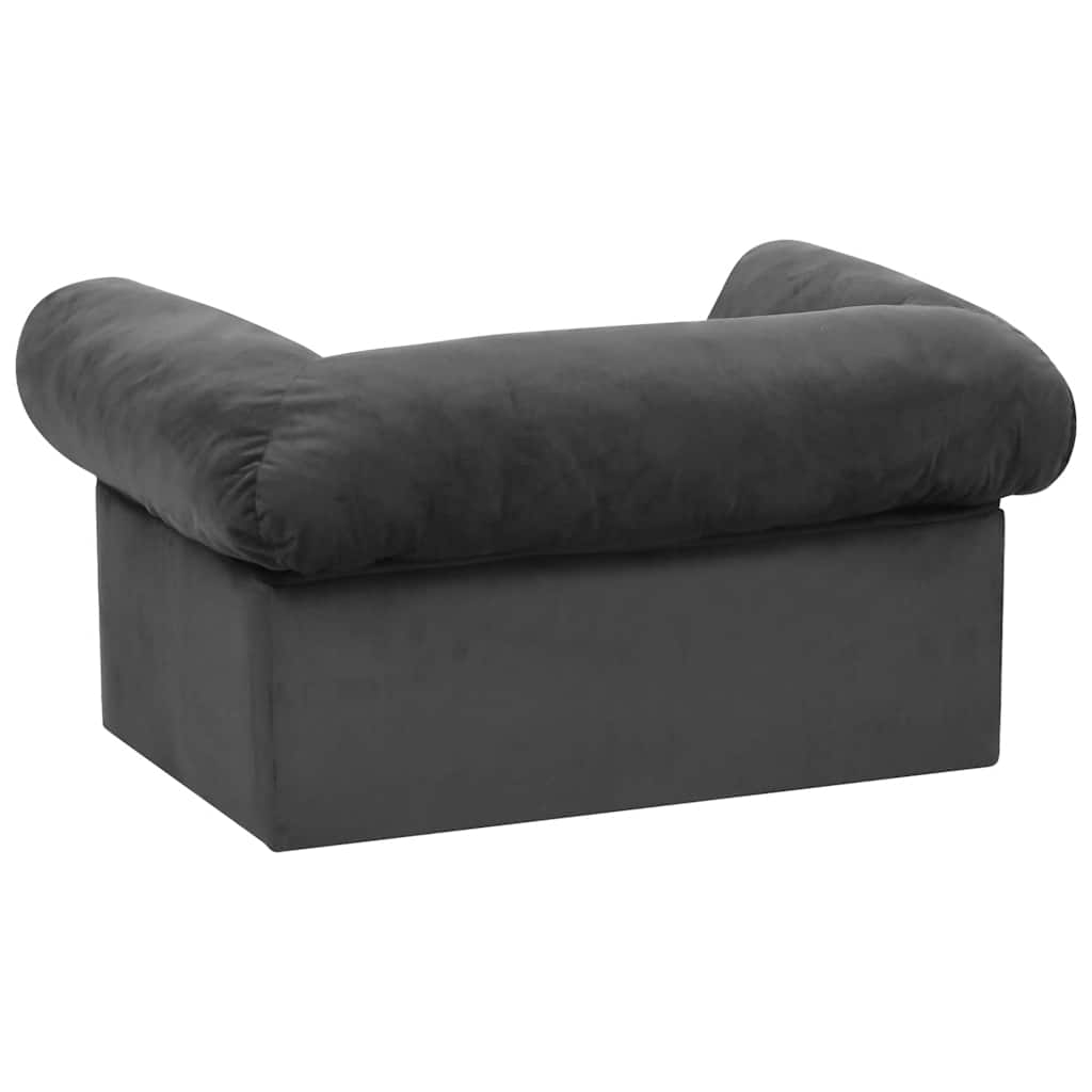 Sofa za pse s ladicom tamnosiva 75 x 50 x 38 cm plišana