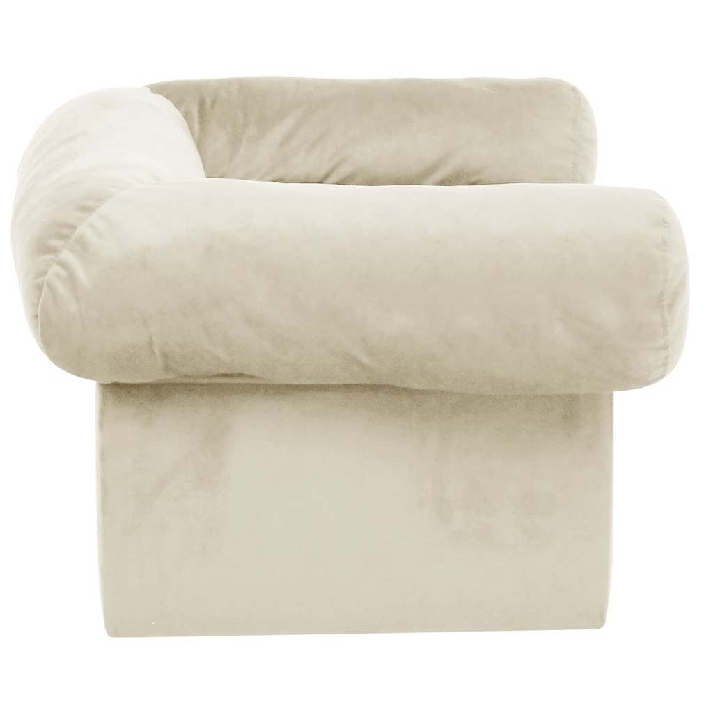 Sofa za pse s ladicom krem 75 x 50 x 38 cm plišana