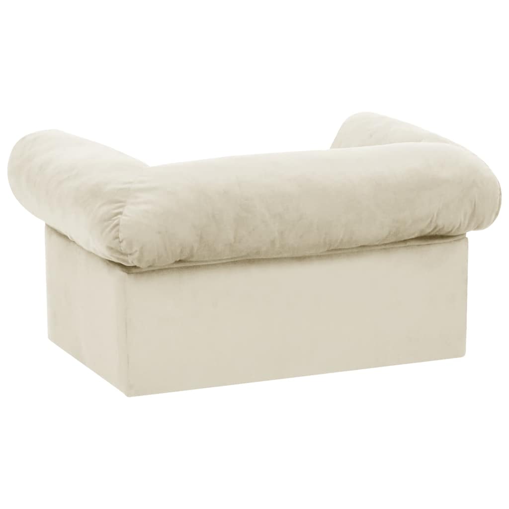 Sofa za pse s ladicom krem 75 x 50 x 38 cm plišana