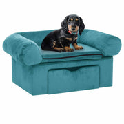 Sofa za pse s pohranom Tirkizna 75 x 50 x 38cm Pliš