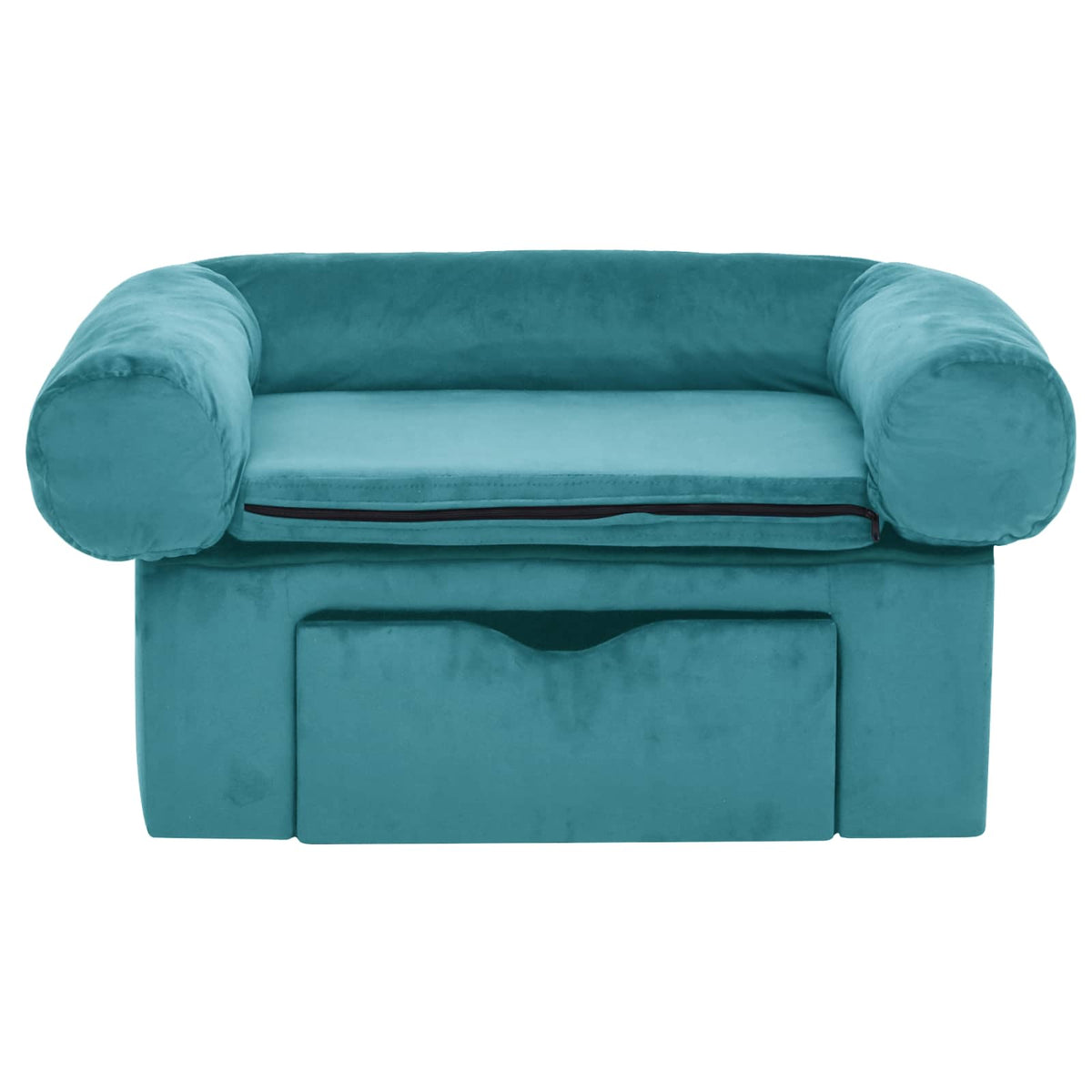 Sofa za pse s pohranom Tirkizna 75 x 50 x 38cm Pliš