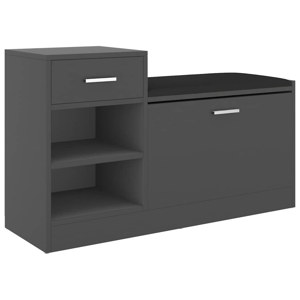 Klupa za cipele siva 94,5 x 31 x 57 cm od konstruiranog drva