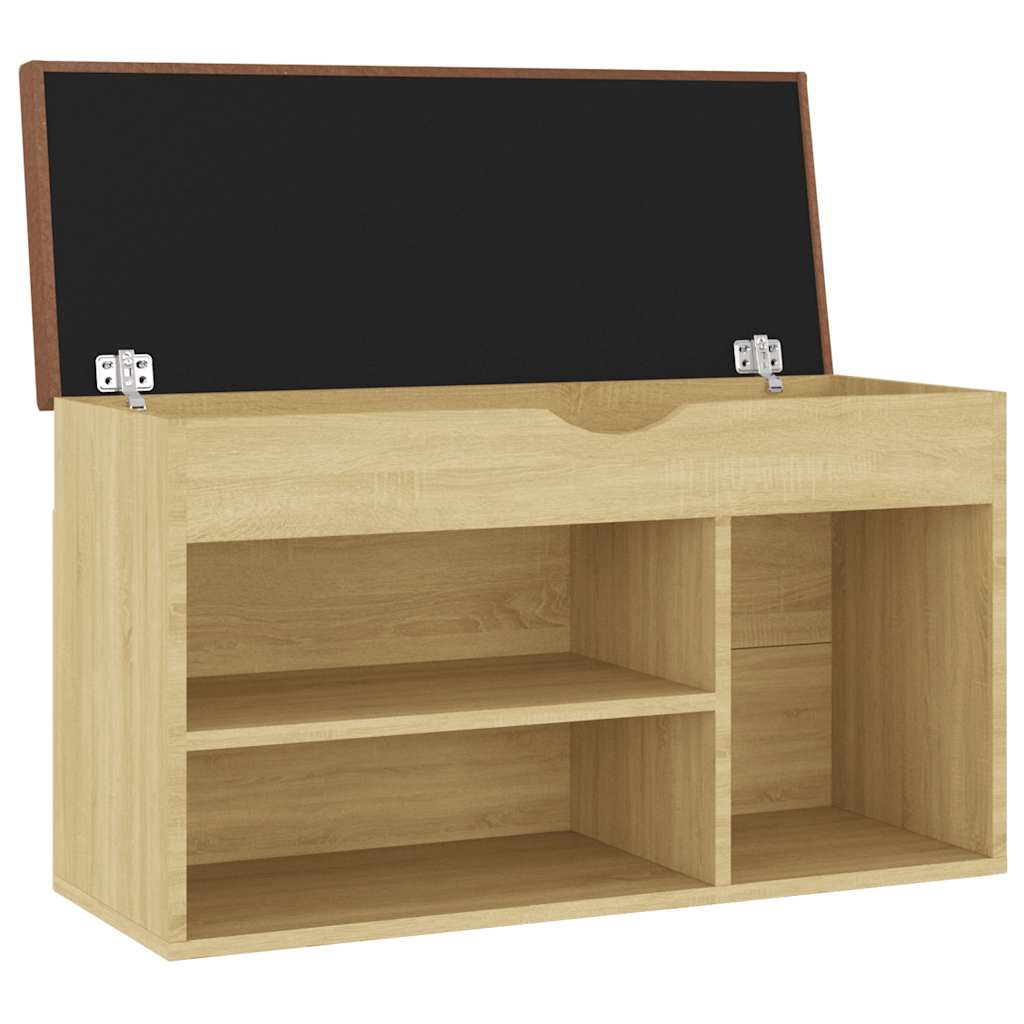 Klupa za cipele s jastukom boja hrasta 80 x 30 x 47 cm drvena