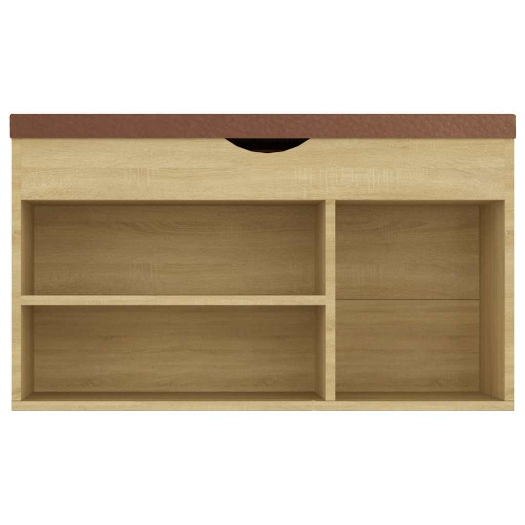 Klupa za cipele s jastukom boja hrasta 80 x 30 x 47 cm drvena