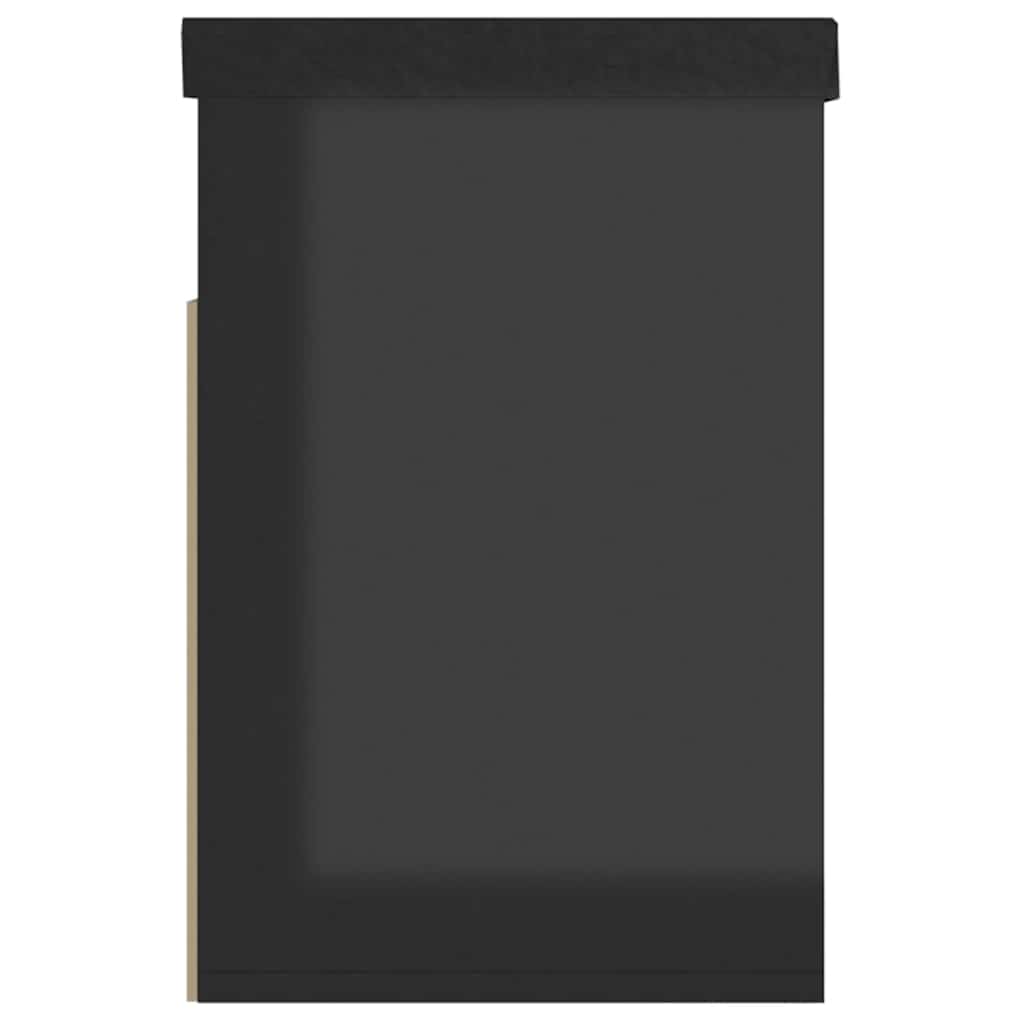 Klupa za cipele s jastukom sjajna crna 80 x 30 x 47 cm drvena
