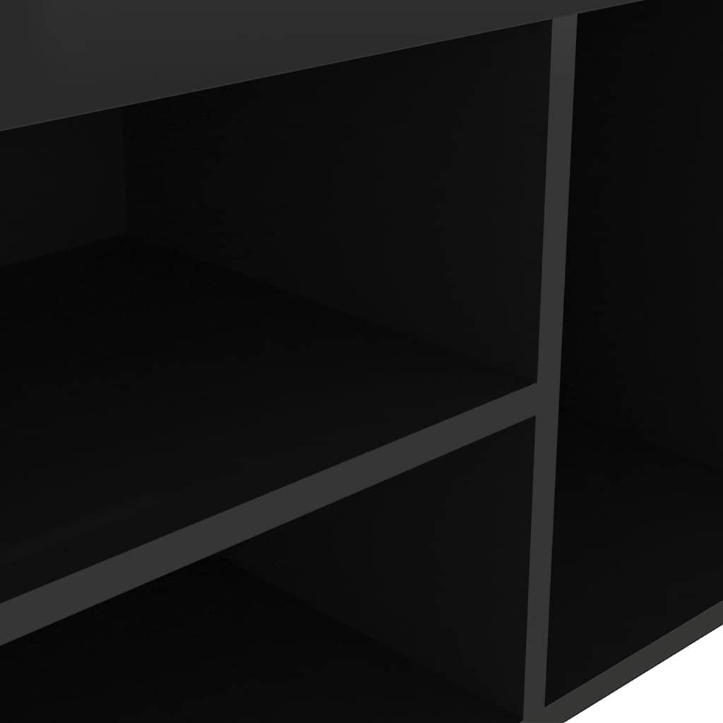 Klupa za cipele s jastukom sjajna crna 80 x 30 x 47 cm drvena