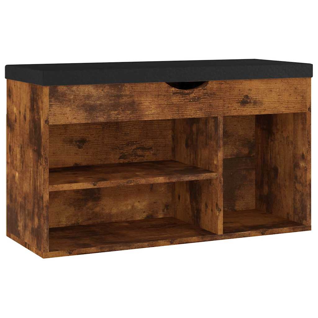 Klupa za cipele s jastukom boja hrasta 80 x 30 x 47 cm drvena