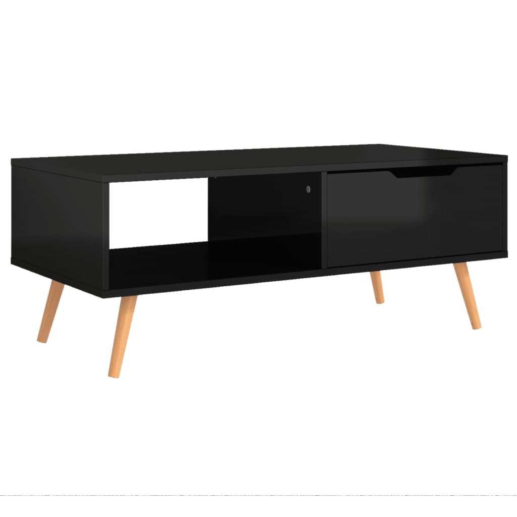 Stolić za kavu sjajni crni 100 x 49,5 x 43 cm konstruirano drvo