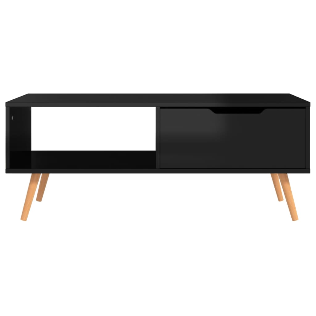 Stolić za kavu sjajni crni 100 x 49,5 x 43 cm konstruirano drvo