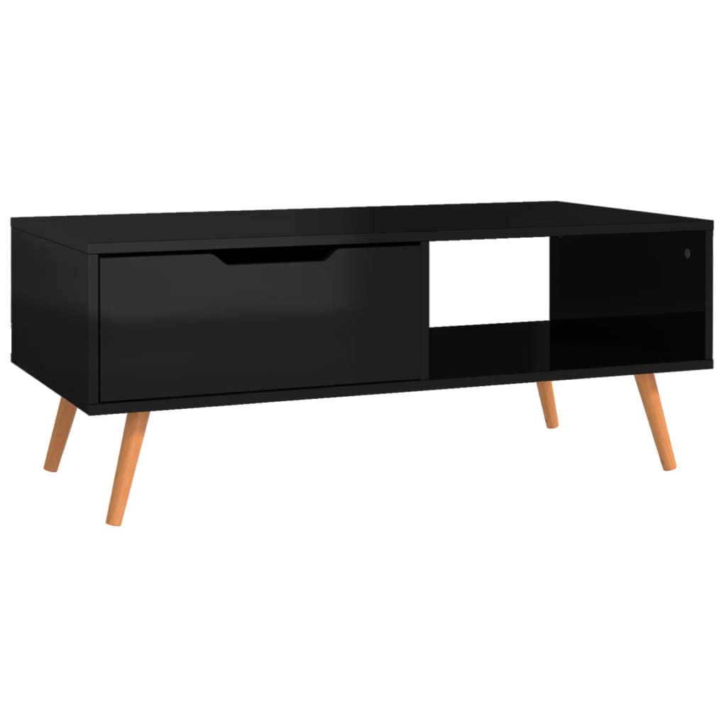 Stolić za kavu sjajni crni 100 x 49,5 x 43 cm konstruirano drvo