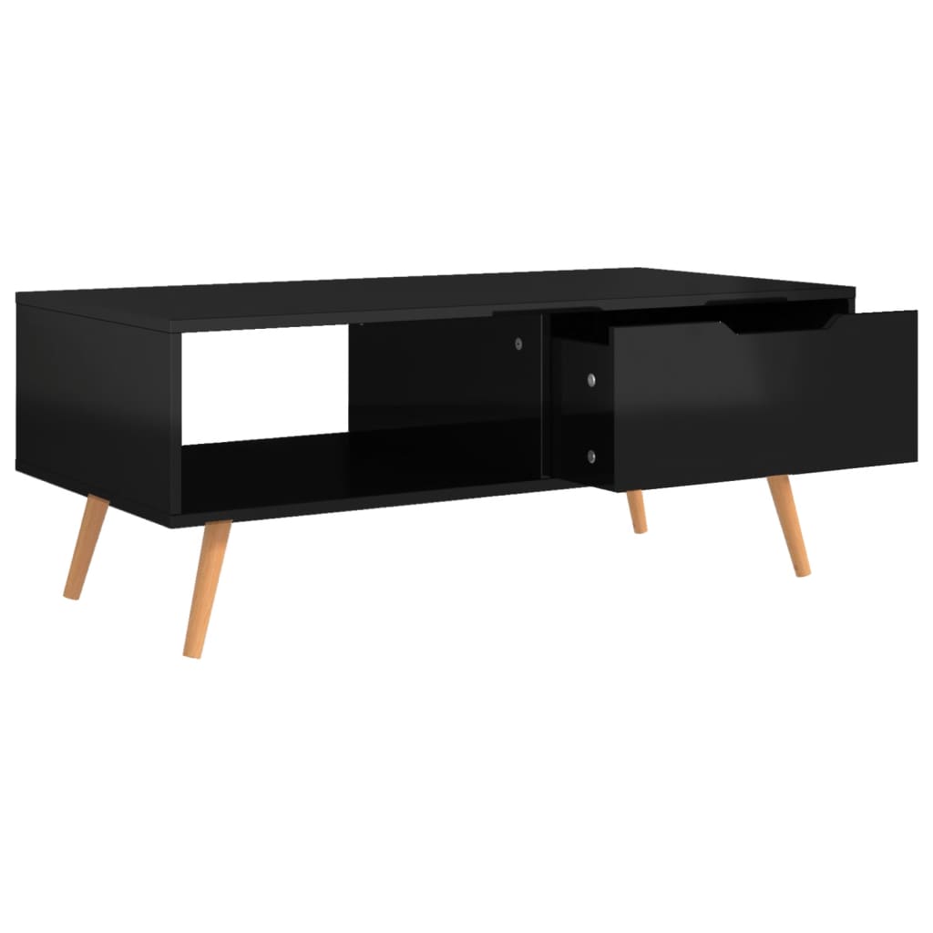 Stolić za kavu sjajni crni 100 x 49,5 x 43 cm konstruirano drvo