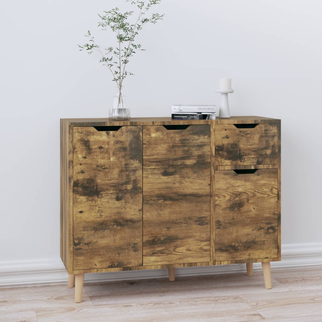 Komoda boja dimljenog hrasta 90 x 30 x 72 cm konstruirano drvo