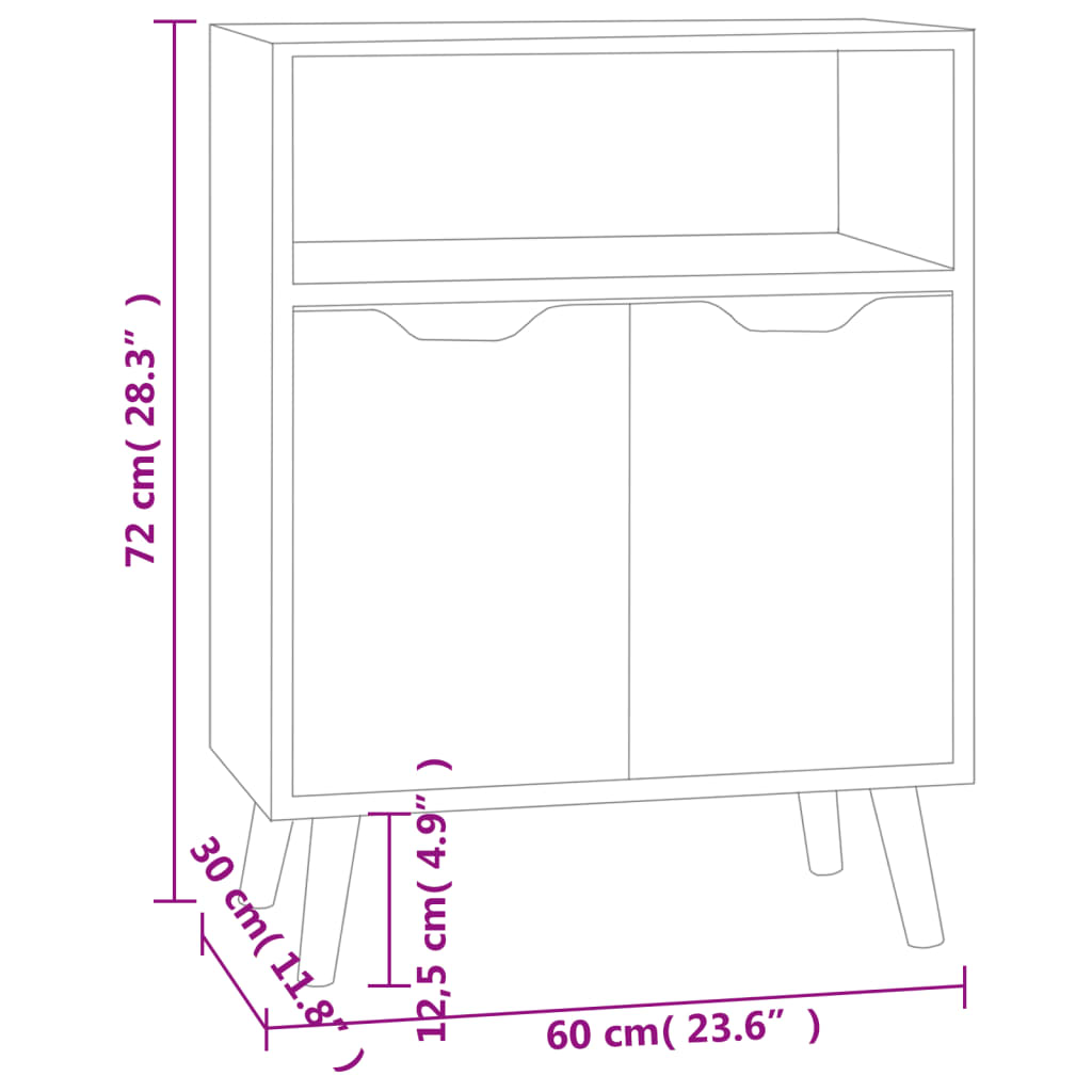 Komoda siva boja betona 60 x 30 x 72 cm od konstruiranog drva