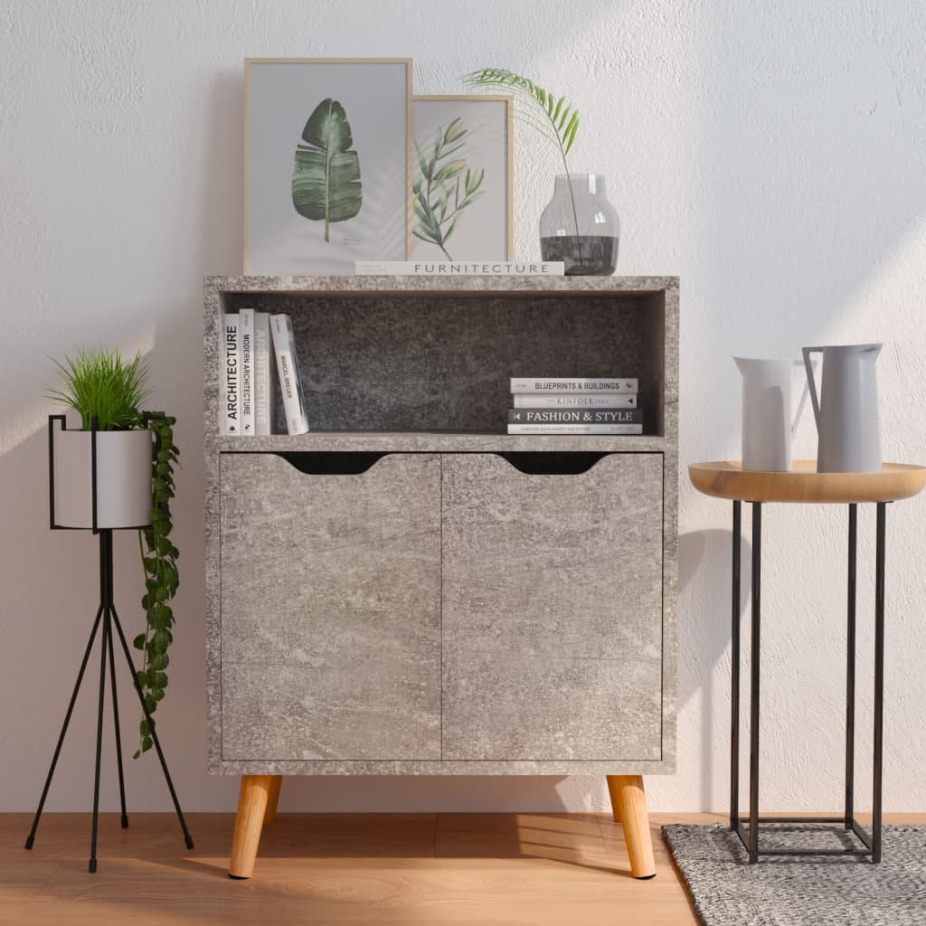 Komoda siva boja betona 60 x 30 x 72 cm od konstruiranog drva