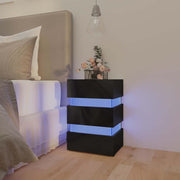 LED noćni ormarić sjajni crni 45 x 35 x 67 cm konstruirano drvo