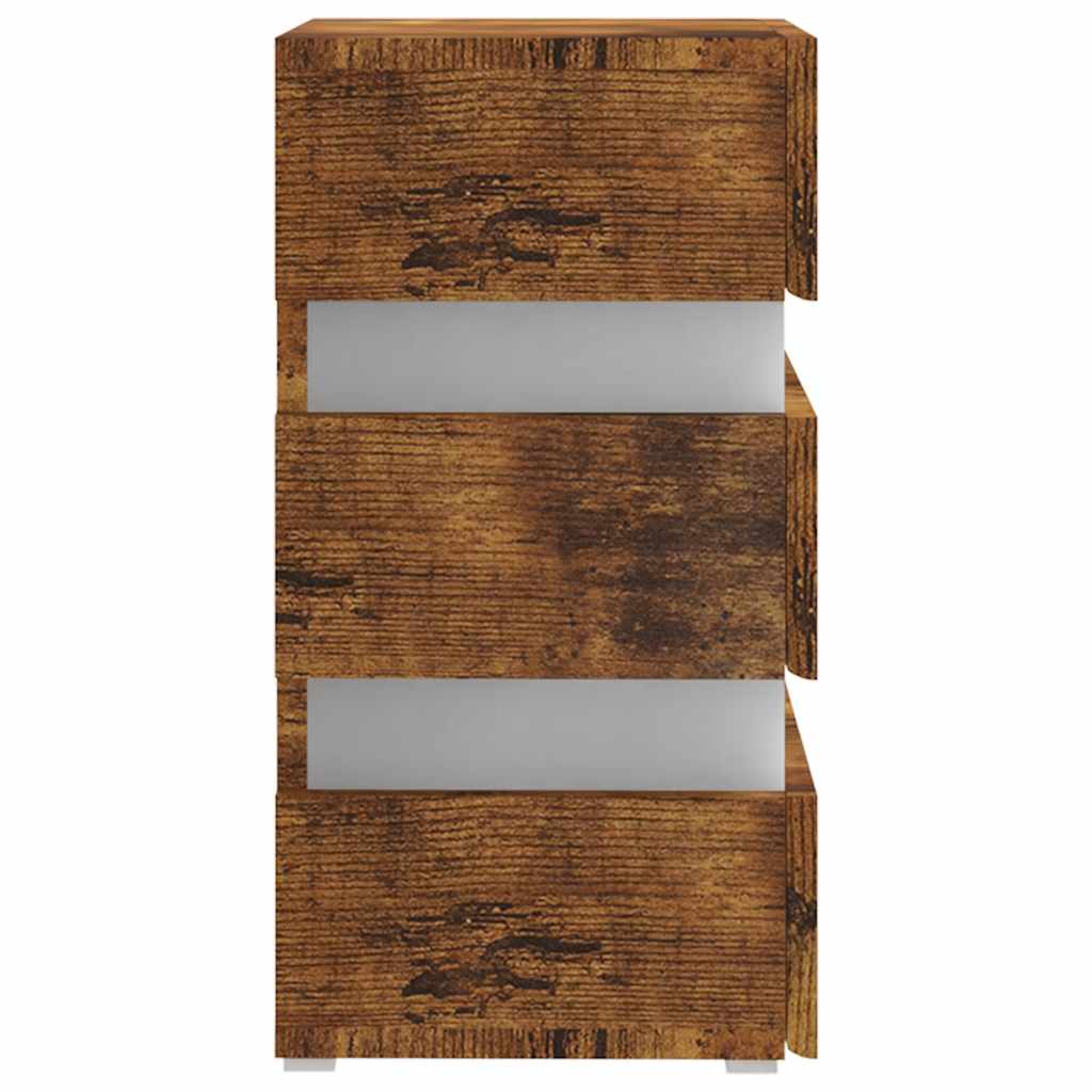 LED noćni ormarić boja hrasta 45 x 35 x 67 cm konstruirano drvo