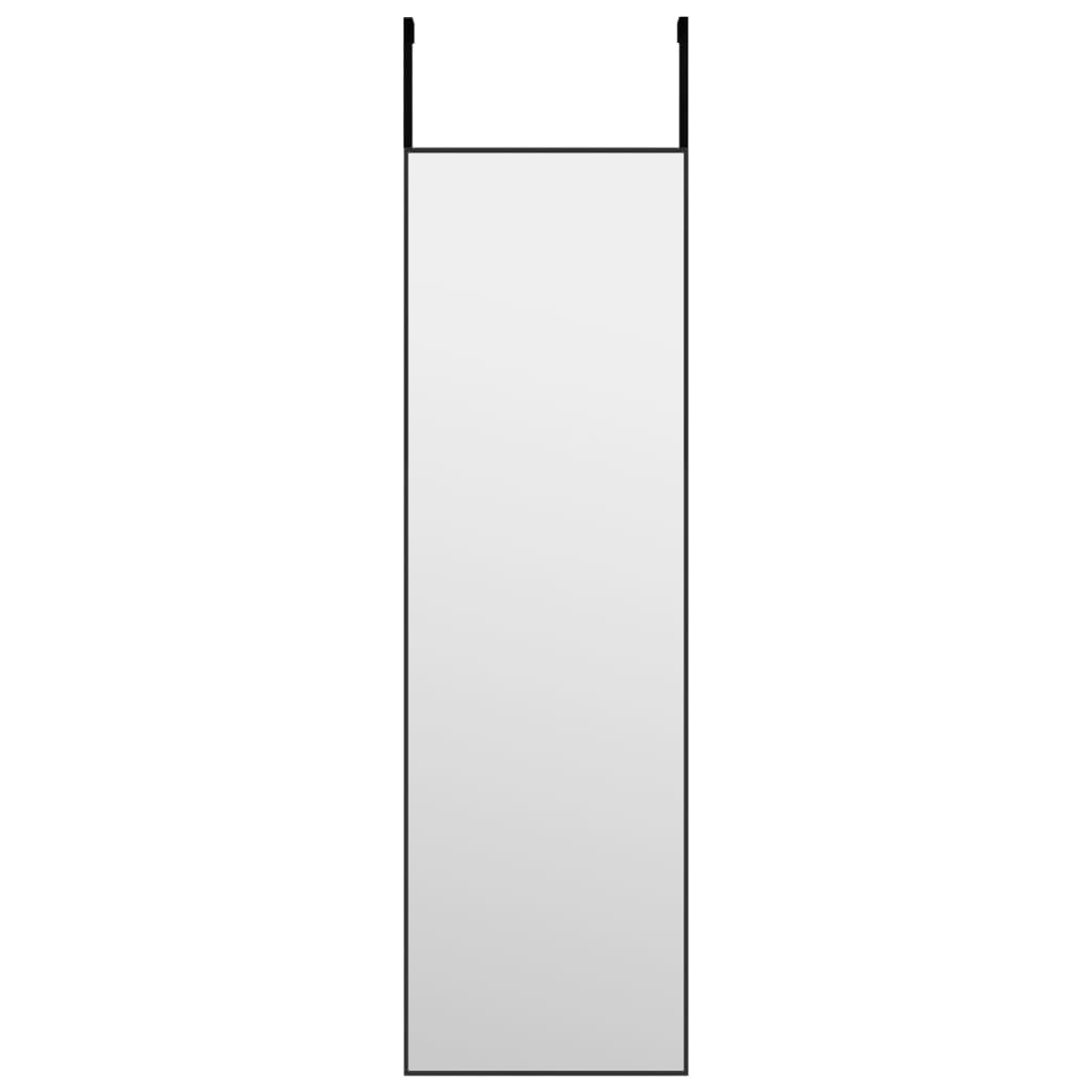 Ogledalo za vrata crno 30 x 100 cm od stakla i aluminija