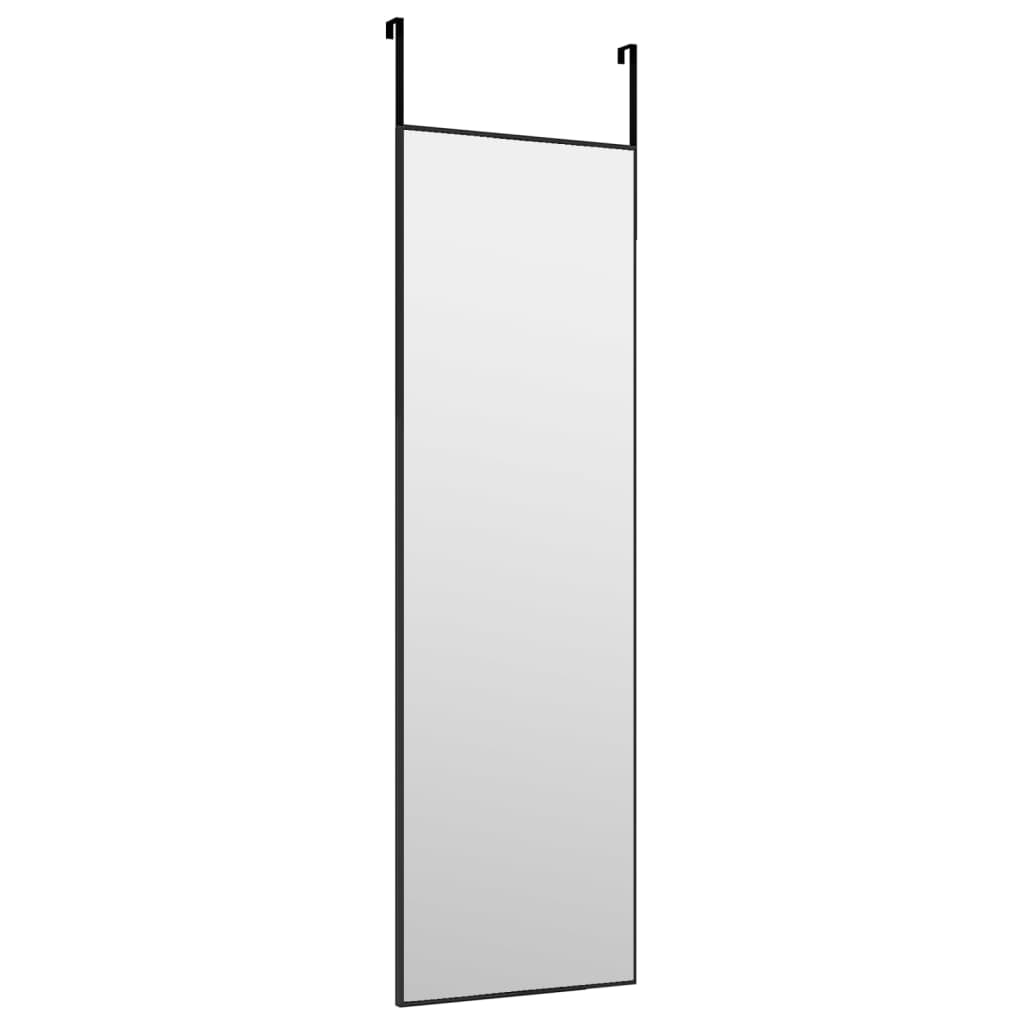 Ogledalo za vrata crno 30 x 100 cm od stakla i aluminija