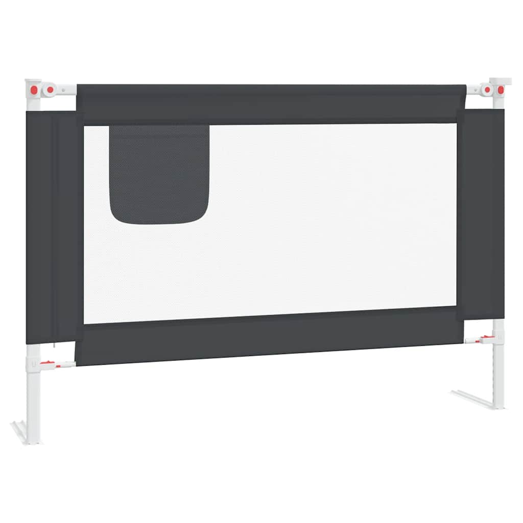 Sigurnosna ograda za dječji krevet tamnosiva 100x25 cm tkanina