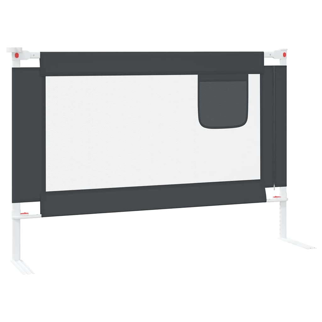 Sigurnosna ograda za dječji krevet tamnosiva 100x25 cm tkanina