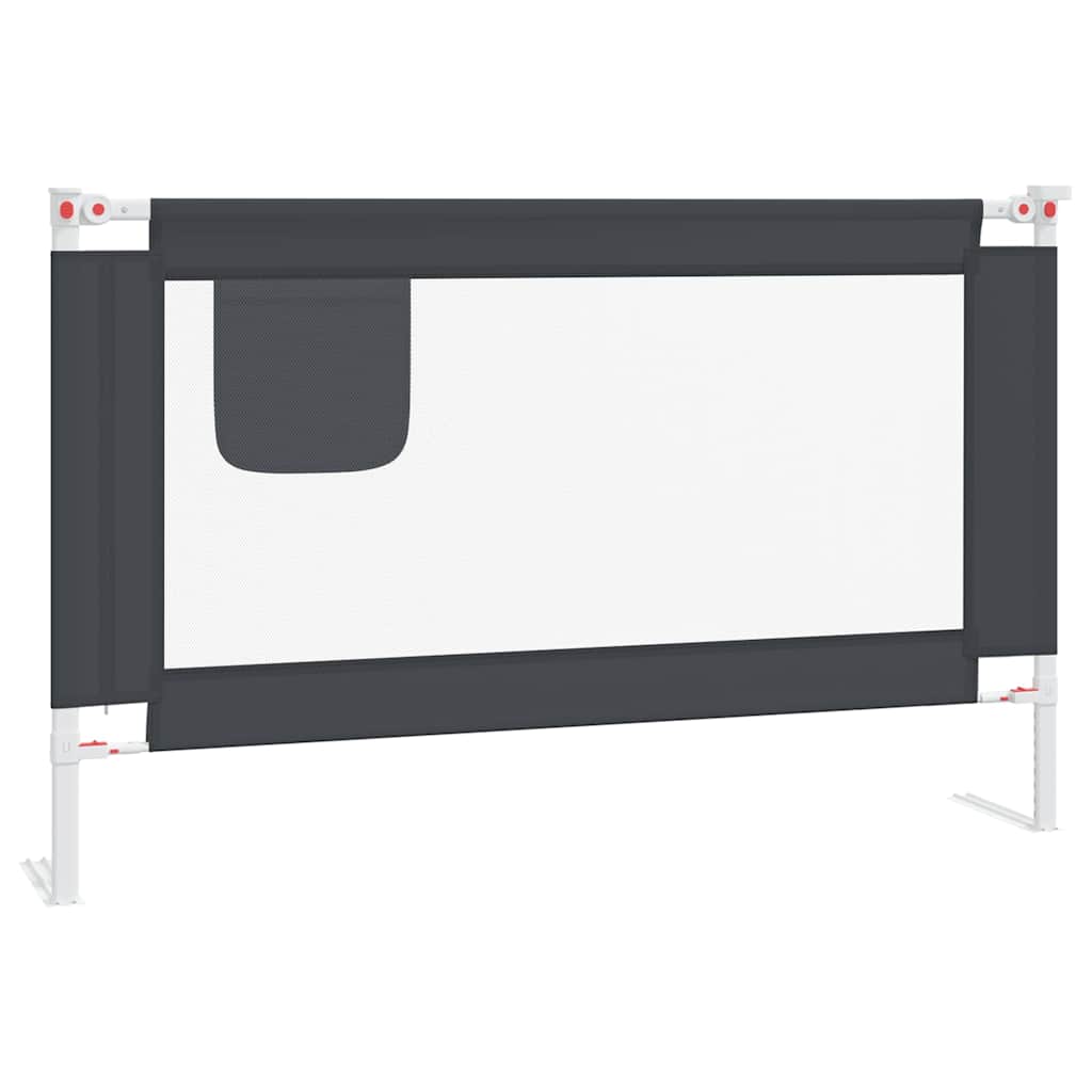 Sigurnosna ograda za dječji krevet tamnosiva 120x25 cm tkanina