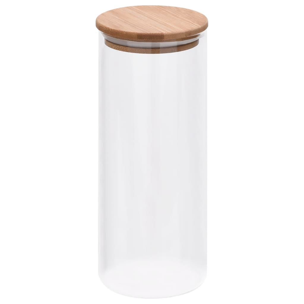 Staklenke za pohranu s poklopcima od bambusa 6 kom 1000 ml