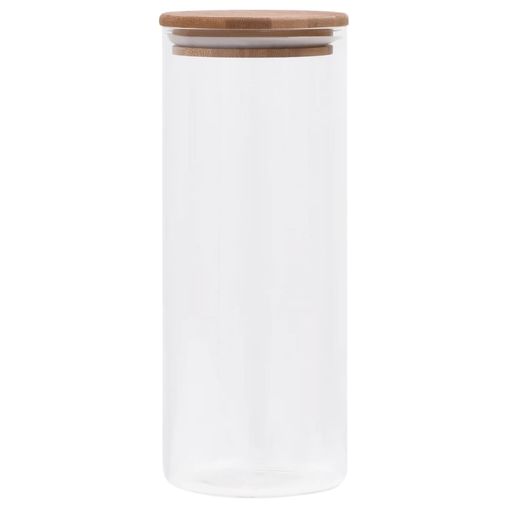 Staklenke za pohranu s poklopcima od bambusa 6 kom 1000 ml