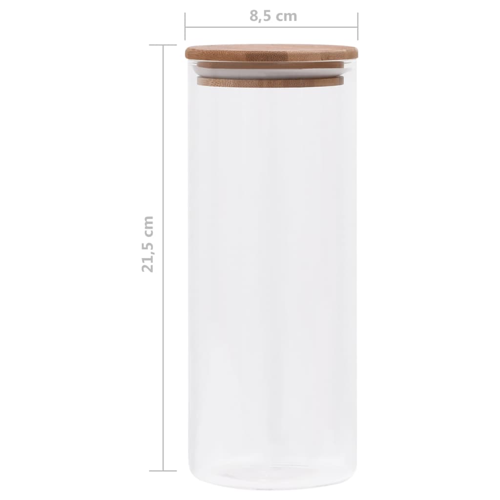 Staklenke za pohranu s poklopcima od bambusa 6 kom 1000 ml